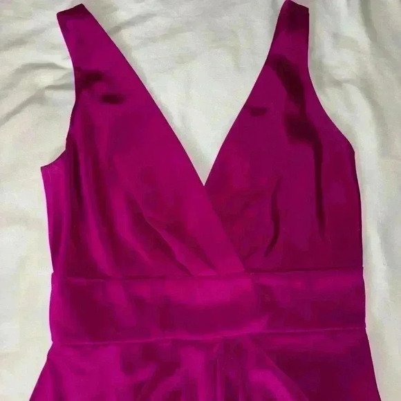 NWOT Diane Von Furstenberg | Fuchsia Draped Silk Sheath Dress | Sz 0 - Picture 2 of 8